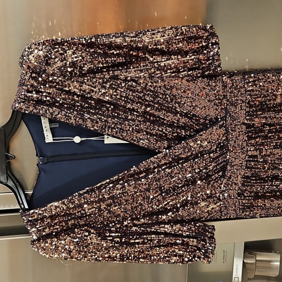 💕TRINA TURK💕 Asandra Jumpsuit Supernova Sequin Moonstone Midnight Ombre 2 NWT - Picture 12 of 16